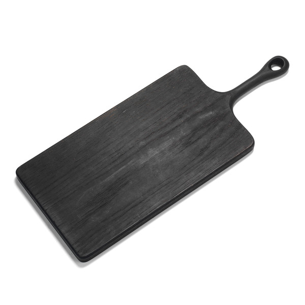 black wood cutting board