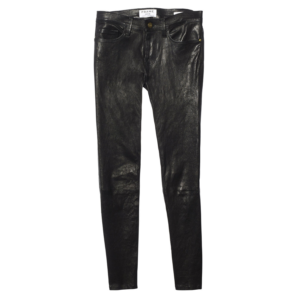 frame black leather jeans