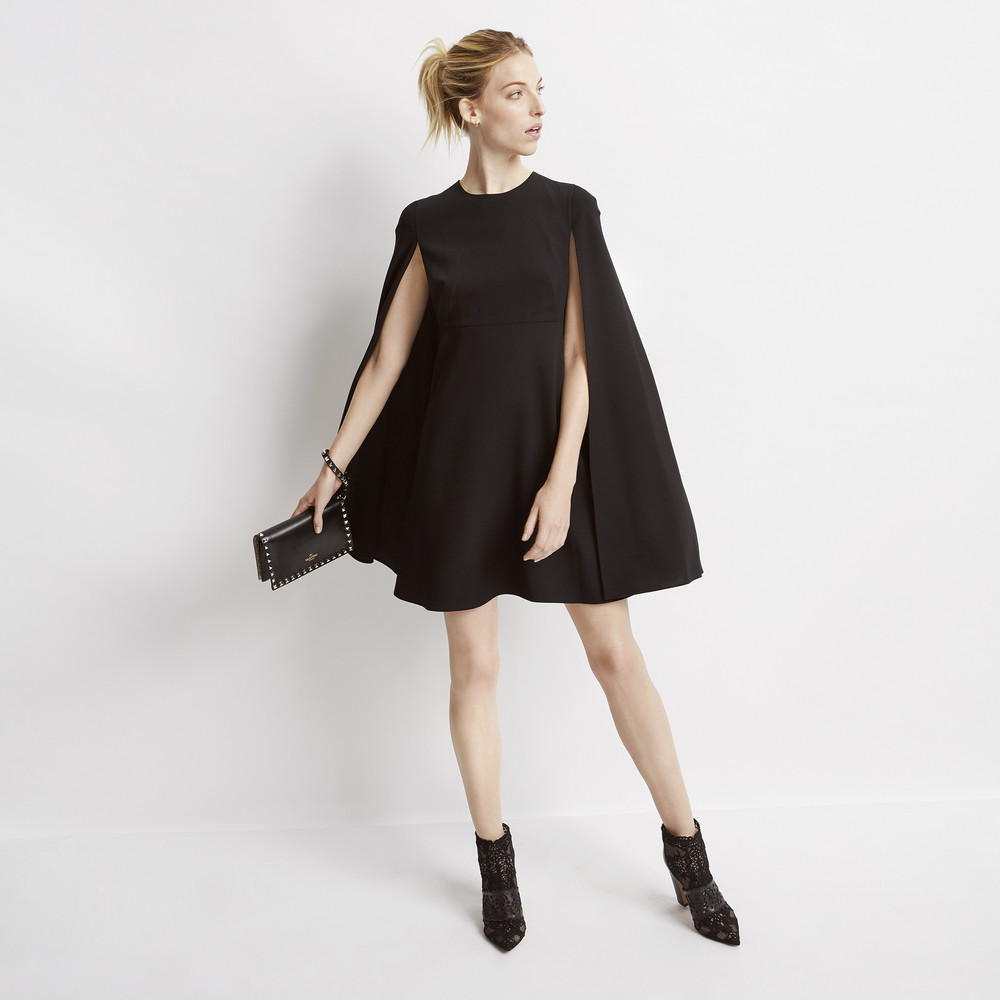 sleeveless cape dress