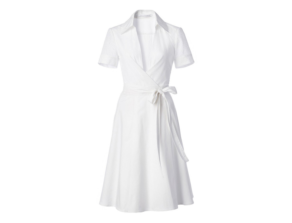 dvf white wrap dress