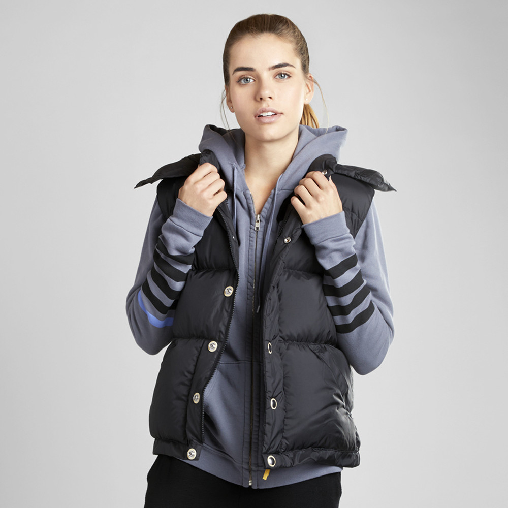 puffer vest and hoodie