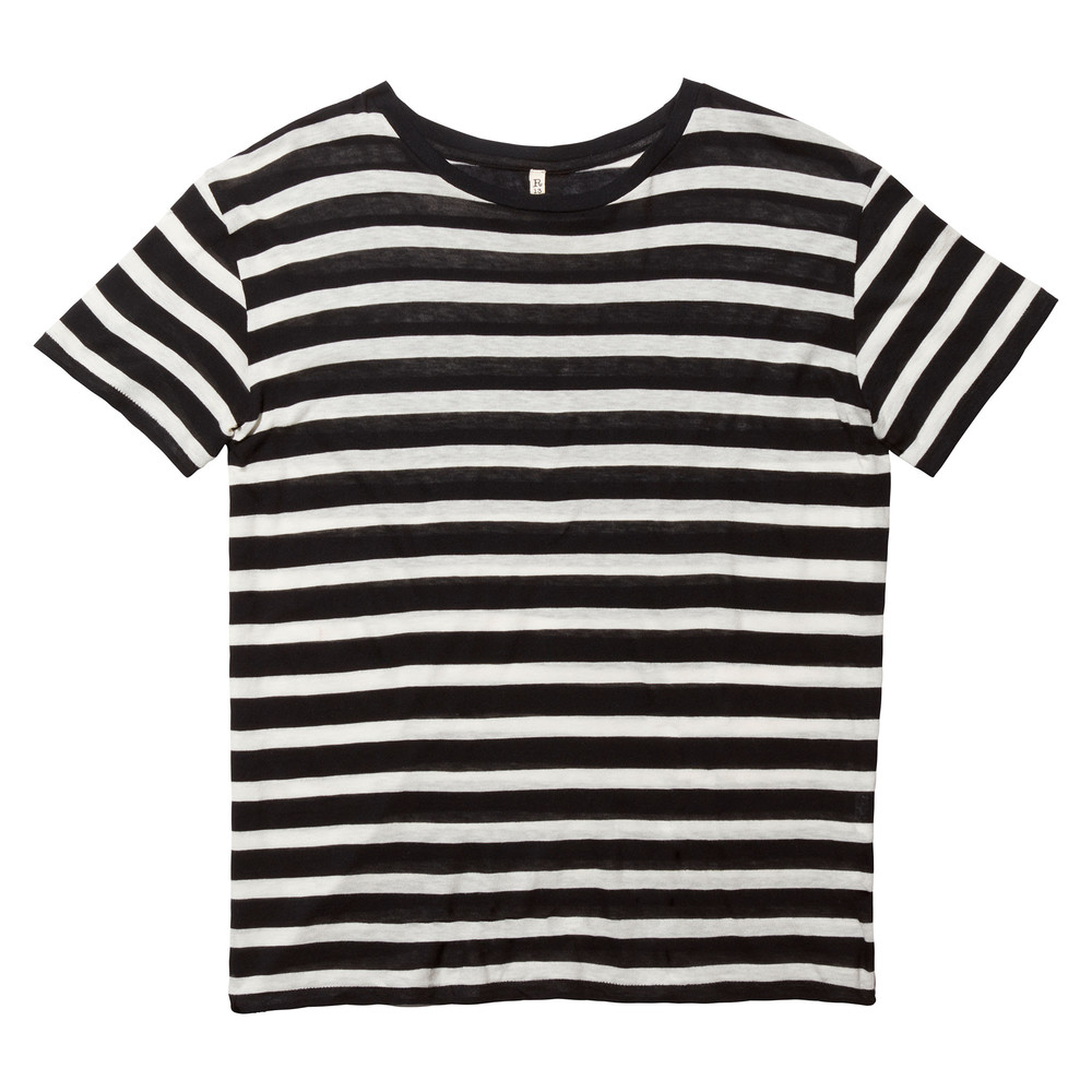 black white striped tee