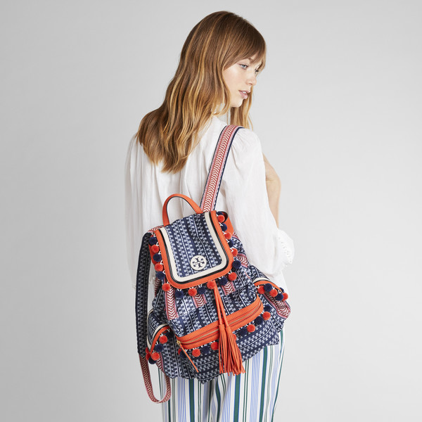 tory burch pom pom backpack