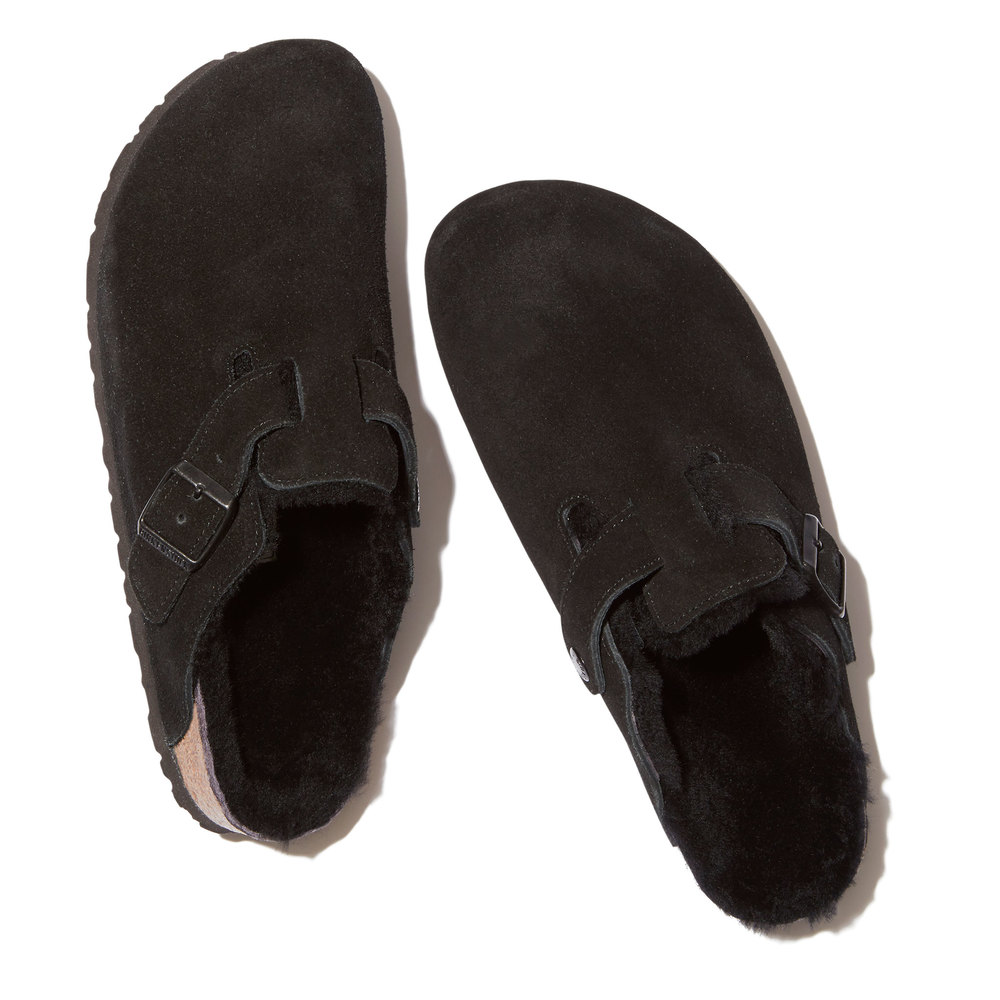 Birkenstock Women's Boston Suede Shearling-Lined Clogs