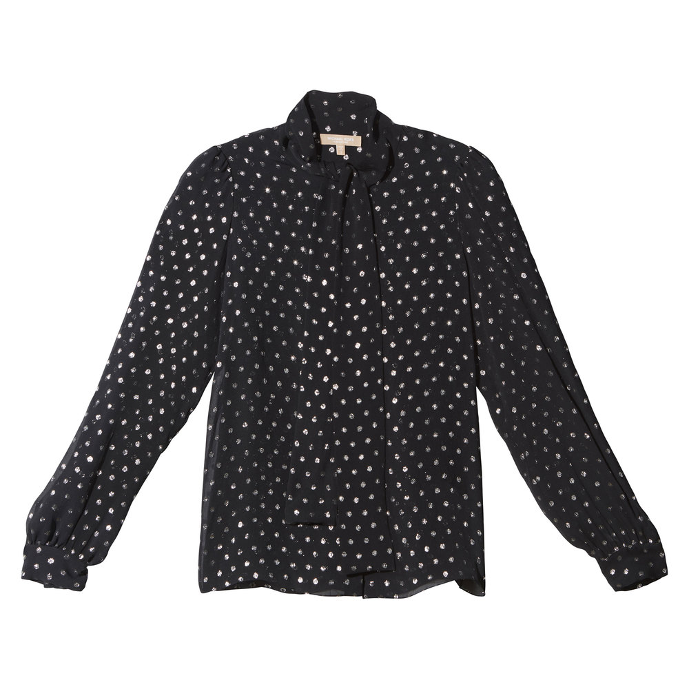 michael kors tie neck blouse