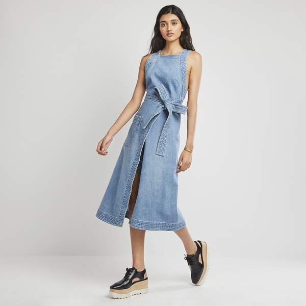 jean wrap dress