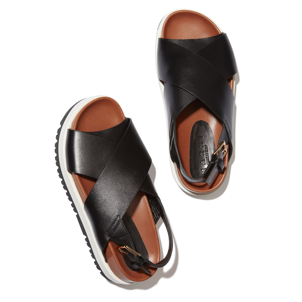 Marni Black Crisscross Sandal | Goop
