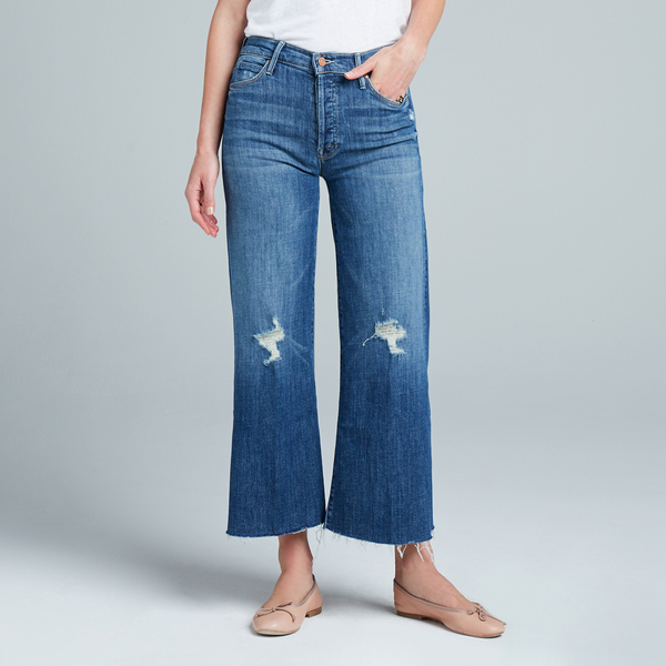 mother the roller crop fray jeans