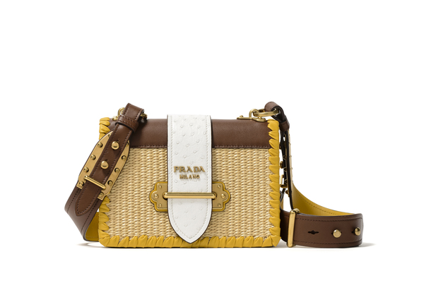 prada straw handbag