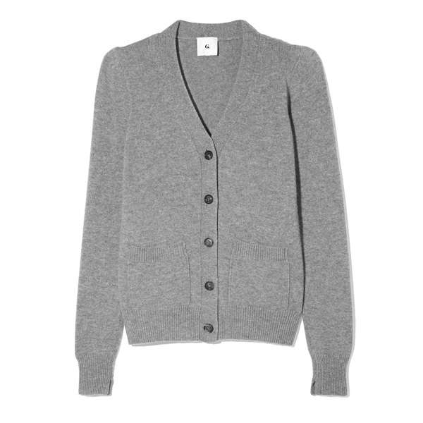 puff sleeve cardigan sweater