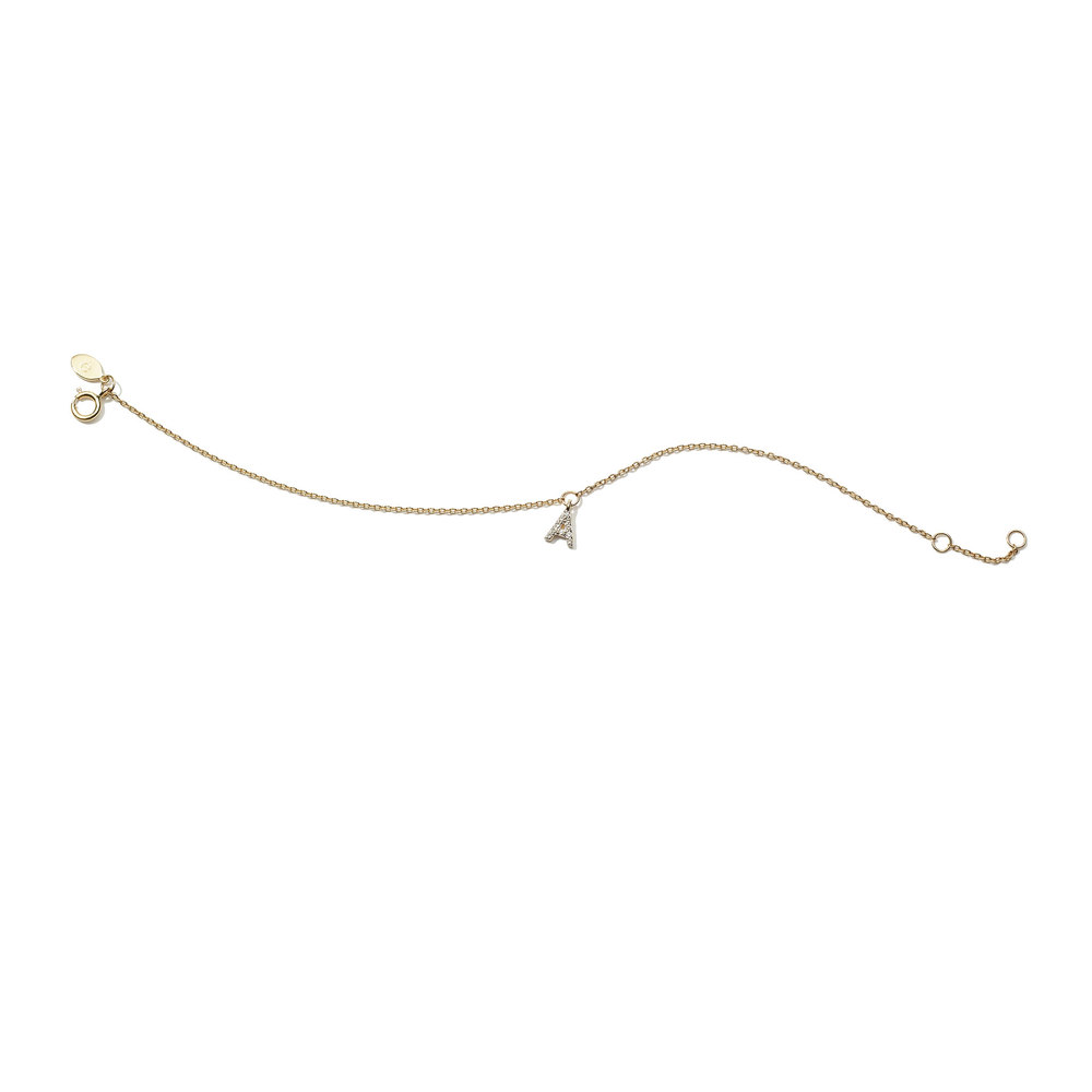 Eriness Initial Bracelet In Yellow Gold