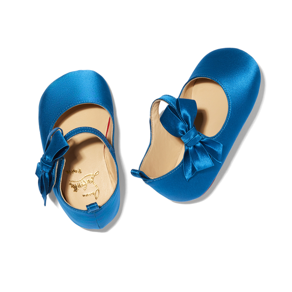 blue satin slippers