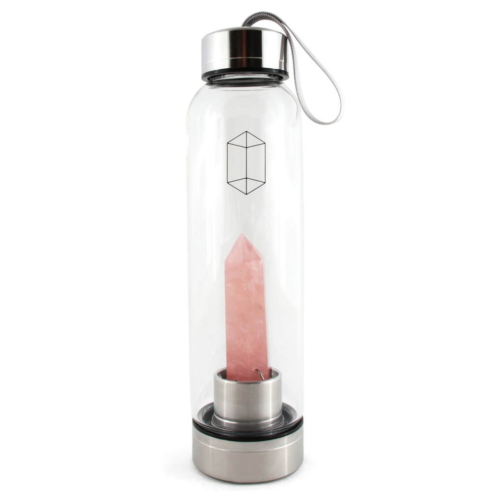Glacce Rose Quartz Crystal Infused Water Bottle Goop