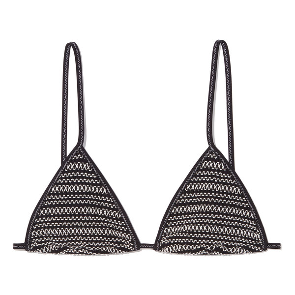 smocked triangle bikini top