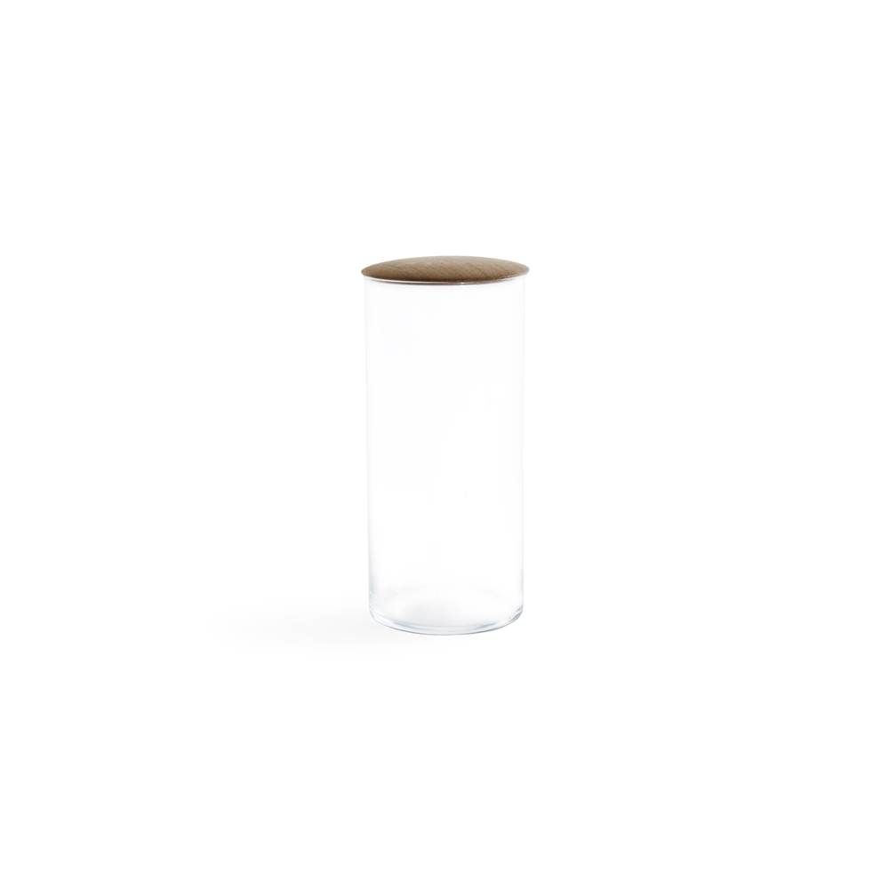 Hawkins New York Large Glass Storage Container with Oak Lid goop