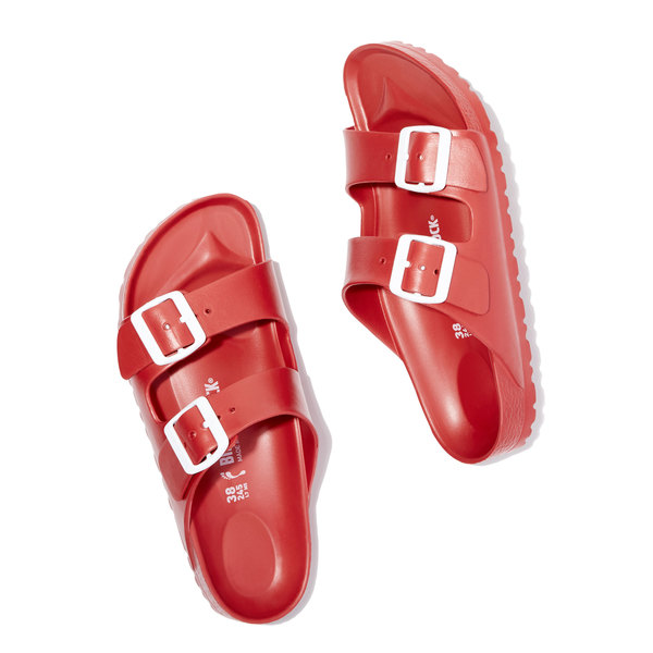 Red store rubber birkenstock