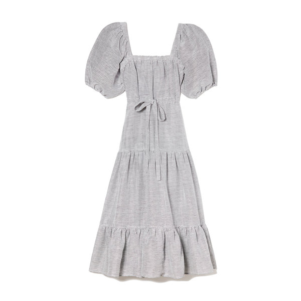 square neck linen dress