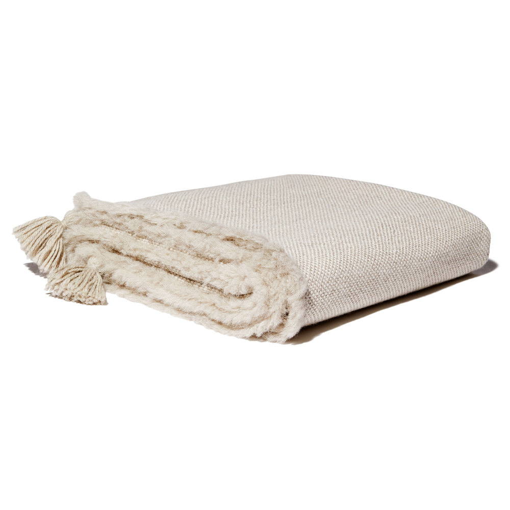 Aiayu Isolde Wool Throw In Neutrals