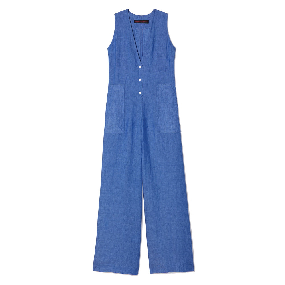 wide leg linen overalls
