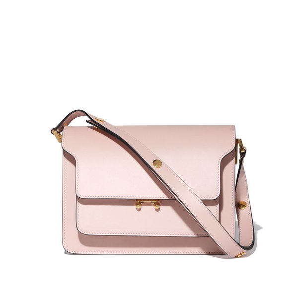 pink leather shoulder bag