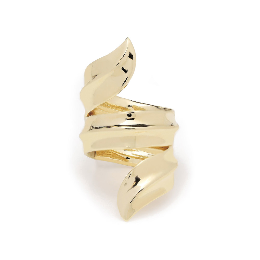 Jennifer Fisher Gold-Plated Palm Ring In Yellow Gold, Size 6