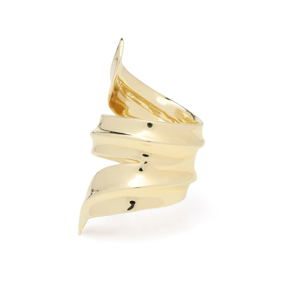 Jennifer Fisher Gold-Plated Palm Ring In Yellow Gold, Size 3