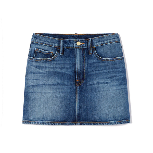 frame le mini denim skirt