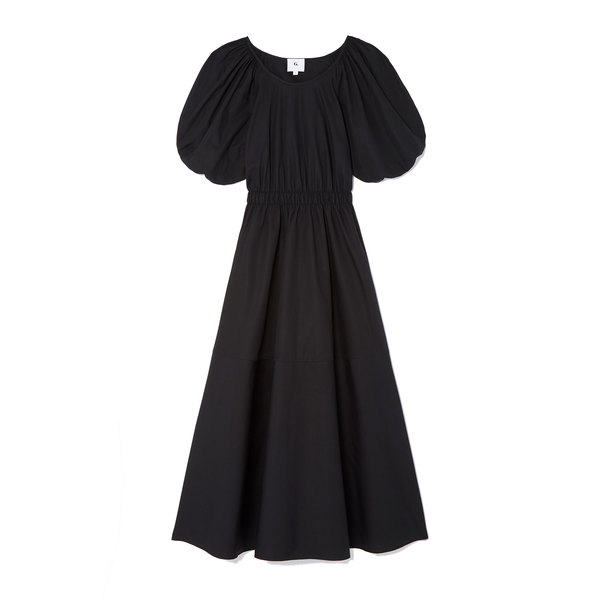 black dress midi with sleeves