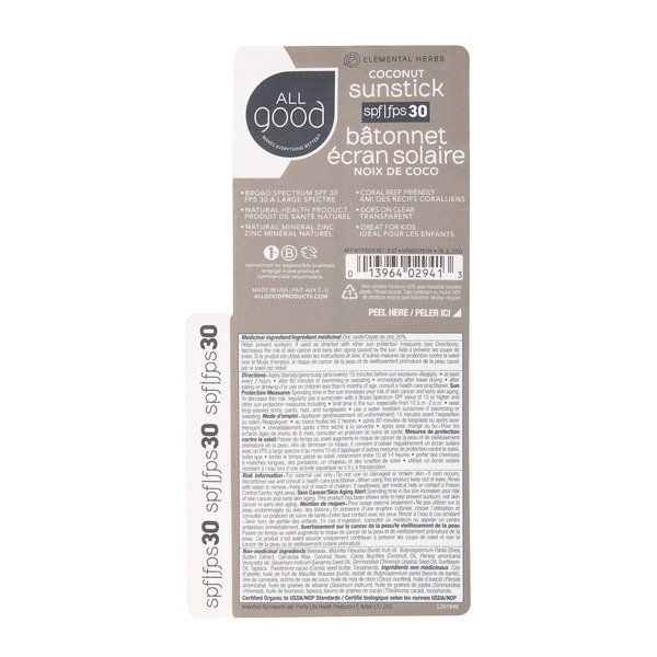 Coconut Sunstick SPF 30 All Good Goop Shop Goop Shop