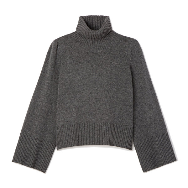 grey cashmere turtleneck sweater