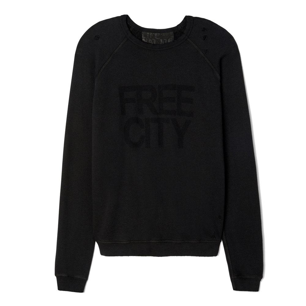 Free City Superthrasher Destroyed Raglan Sweatshirt Goop