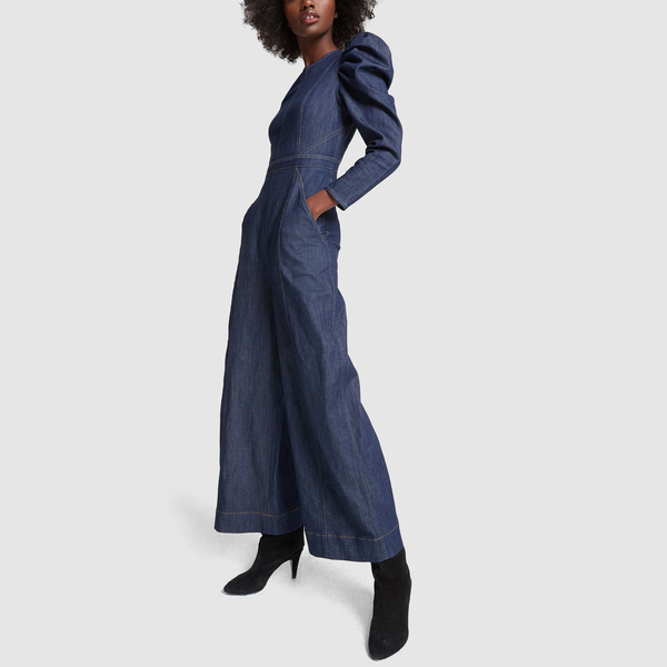 dr denim velvet jumpsuit
