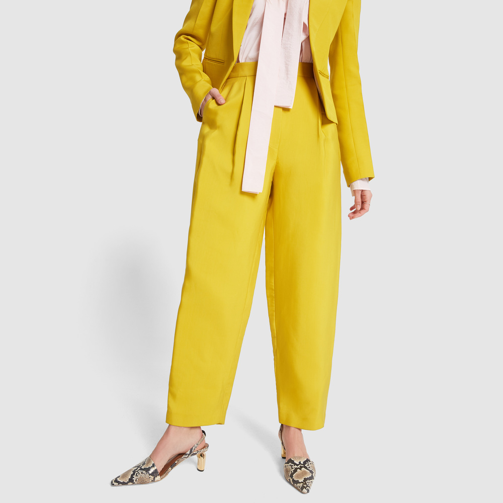 Roksanda Radella Wool-Blend Suit Pants In Ochre, Size UK 10