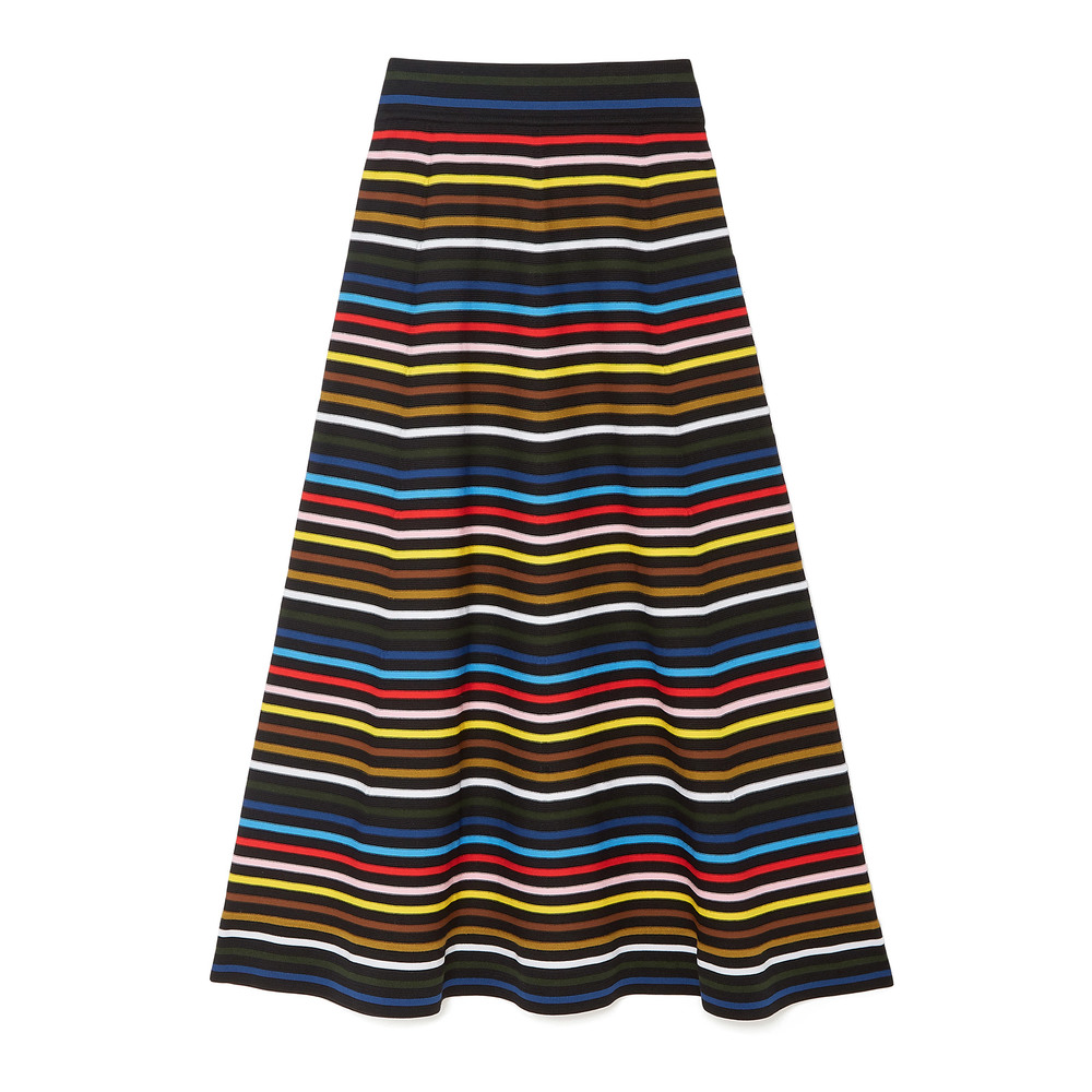 Sonia Rykiel Striped Knit Midi Skirt