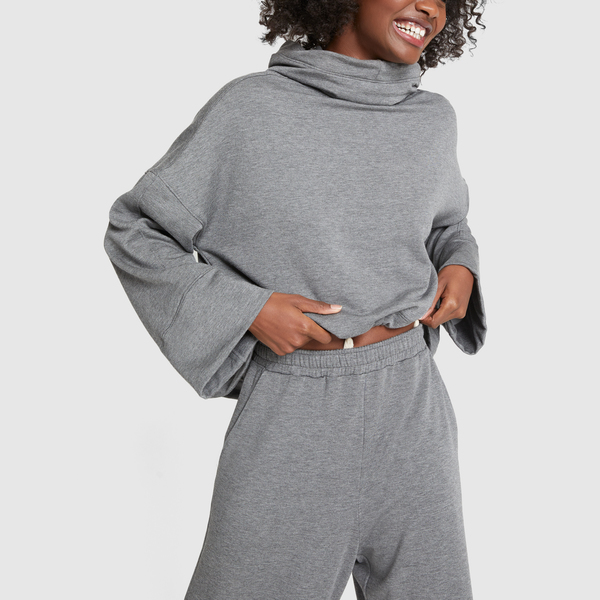 hoodie with cowl neck