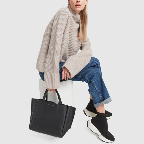 ampersand as apostrophe leather half tote