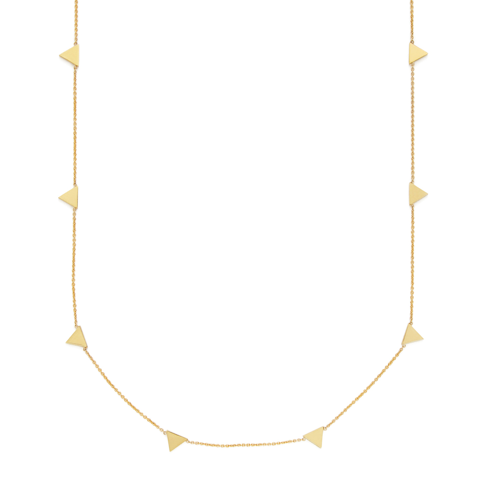 Jennifer Meyer Triangle By The Inch Necklace In Yellow Gold/White Diamond