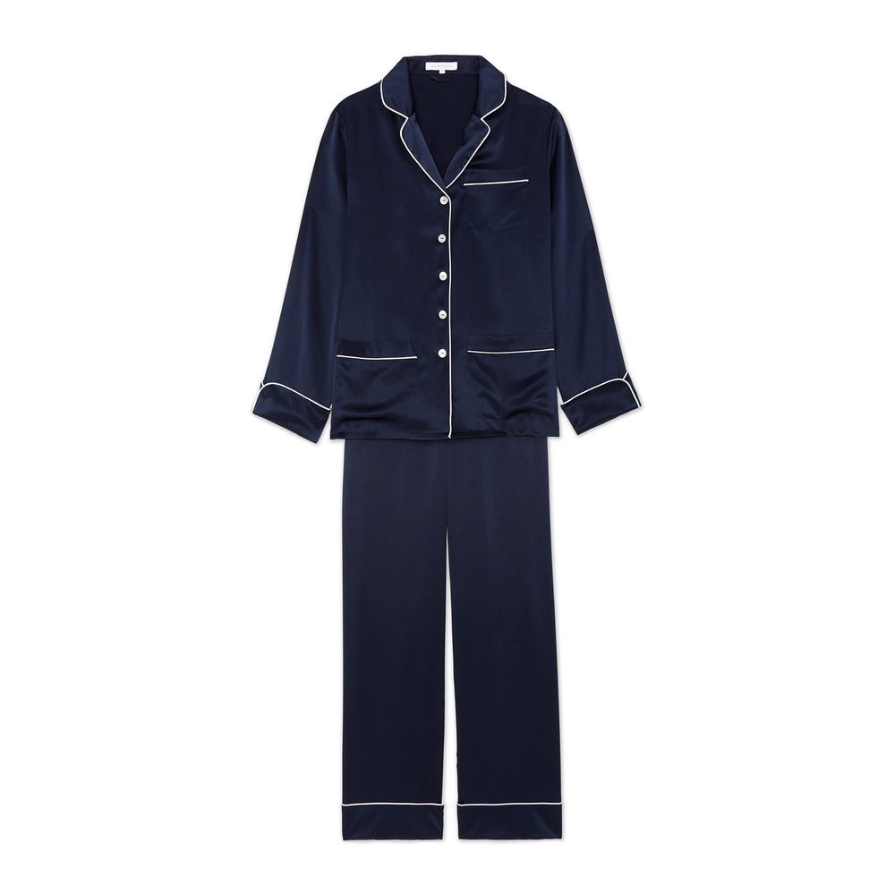 Olivia von Halle Coco Silk Long-Sleeve Pajama Set | goop