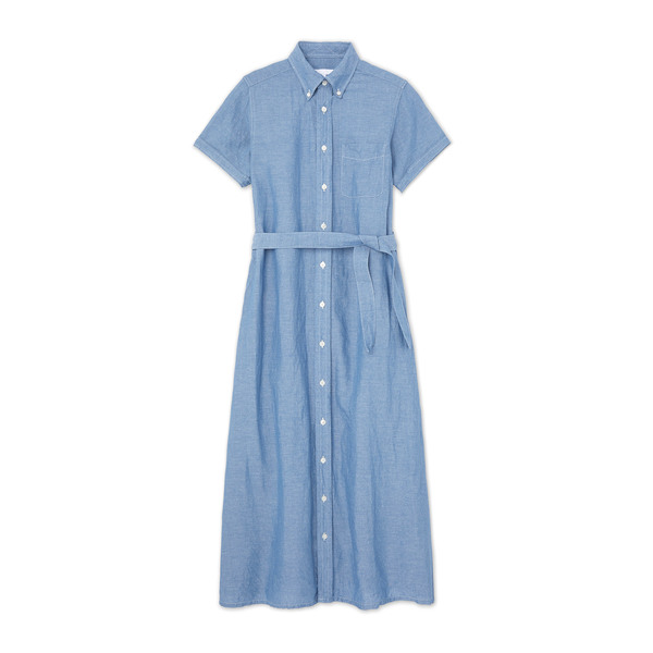 chambray button up dress