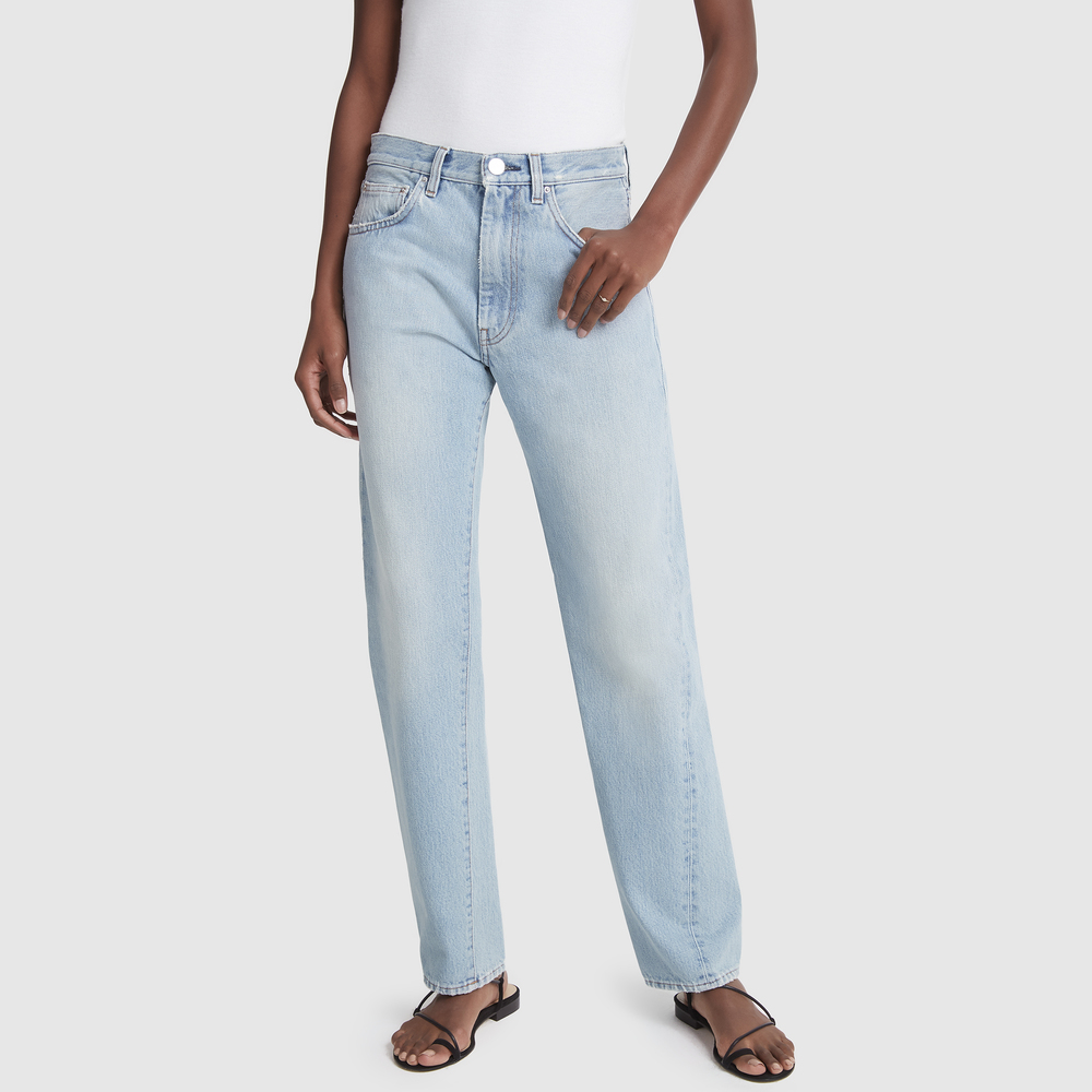 Totême Mid-rise Twisted-seam Straight Jeans In Light Blue Wash
