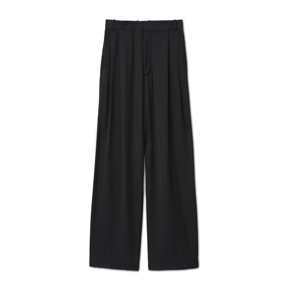 black casual wide leg trousers