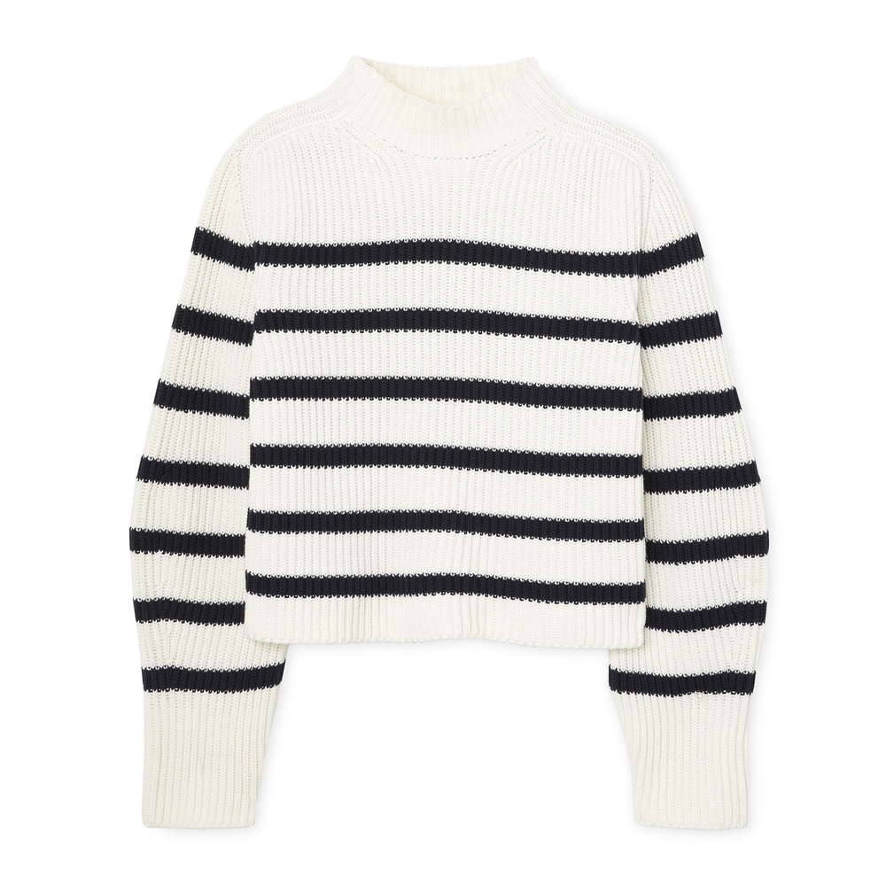 G. Label Lucy Striped Funnel-Neck Sweater | goop