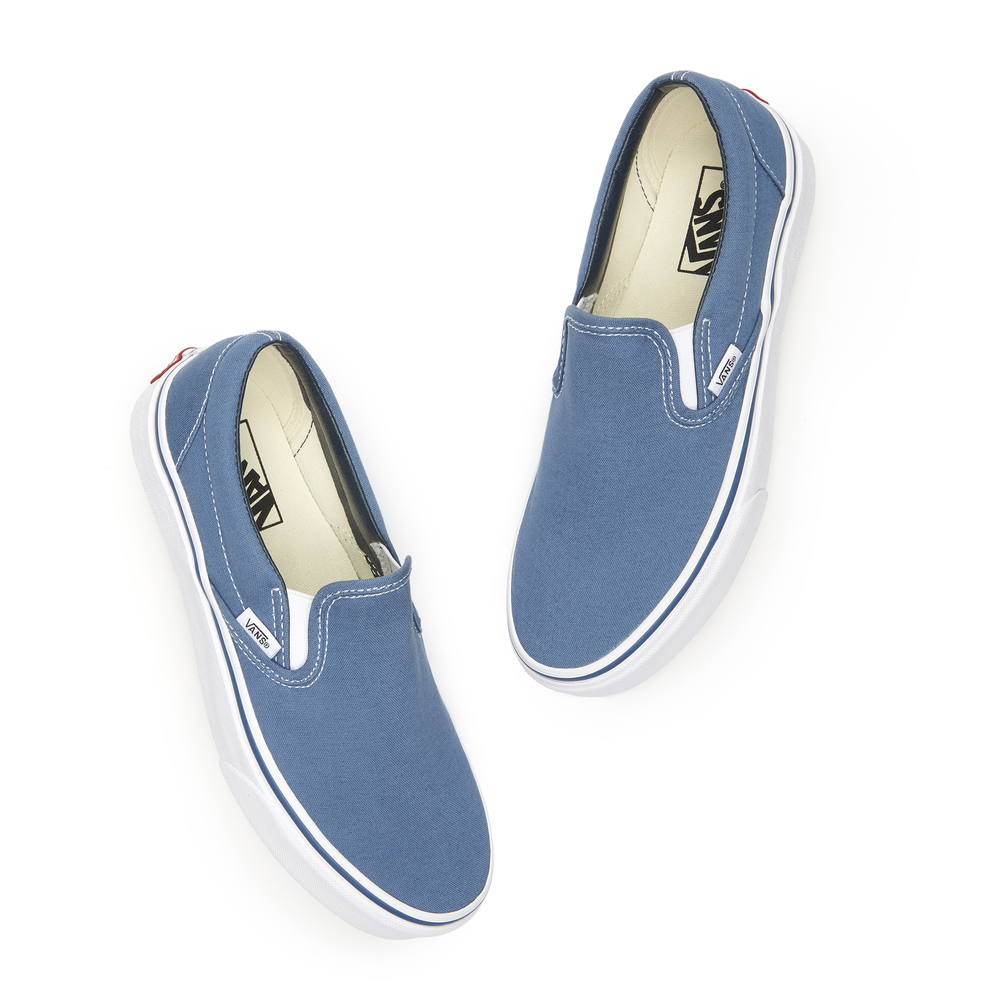 vans classic slip on navy blue