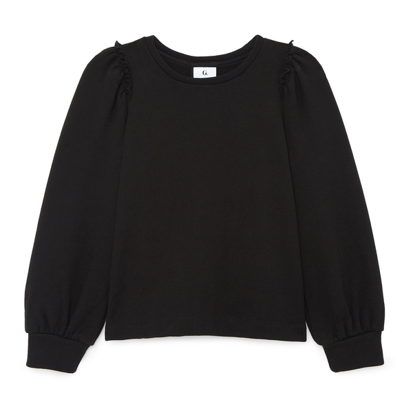 black puff sleeve sweatshirt