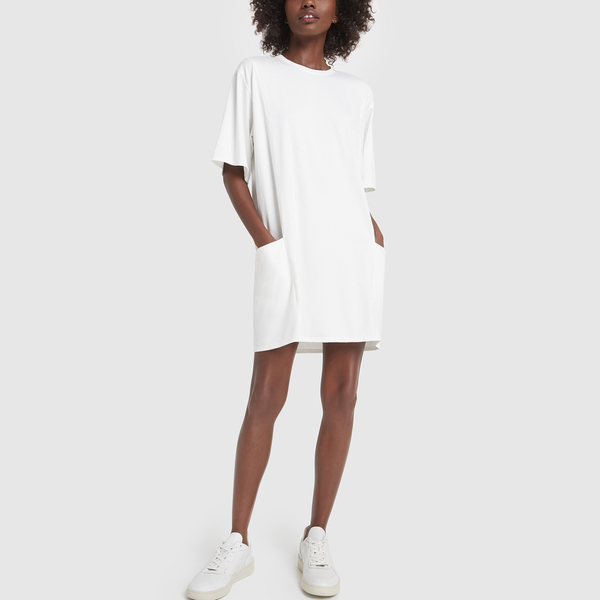 white t shirt dress with pockets