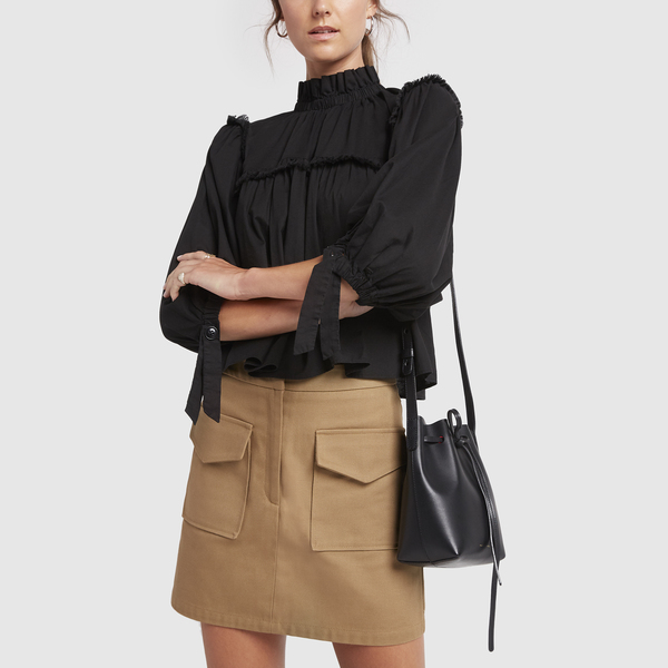 mansur gavriel patent bucket bag