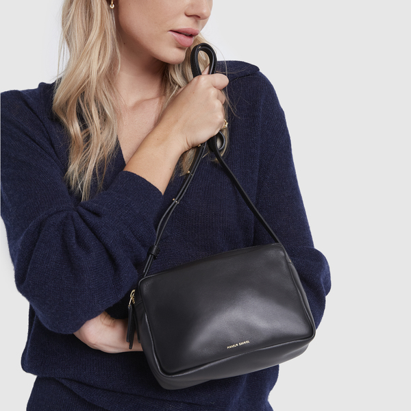 double zip crossbody bag