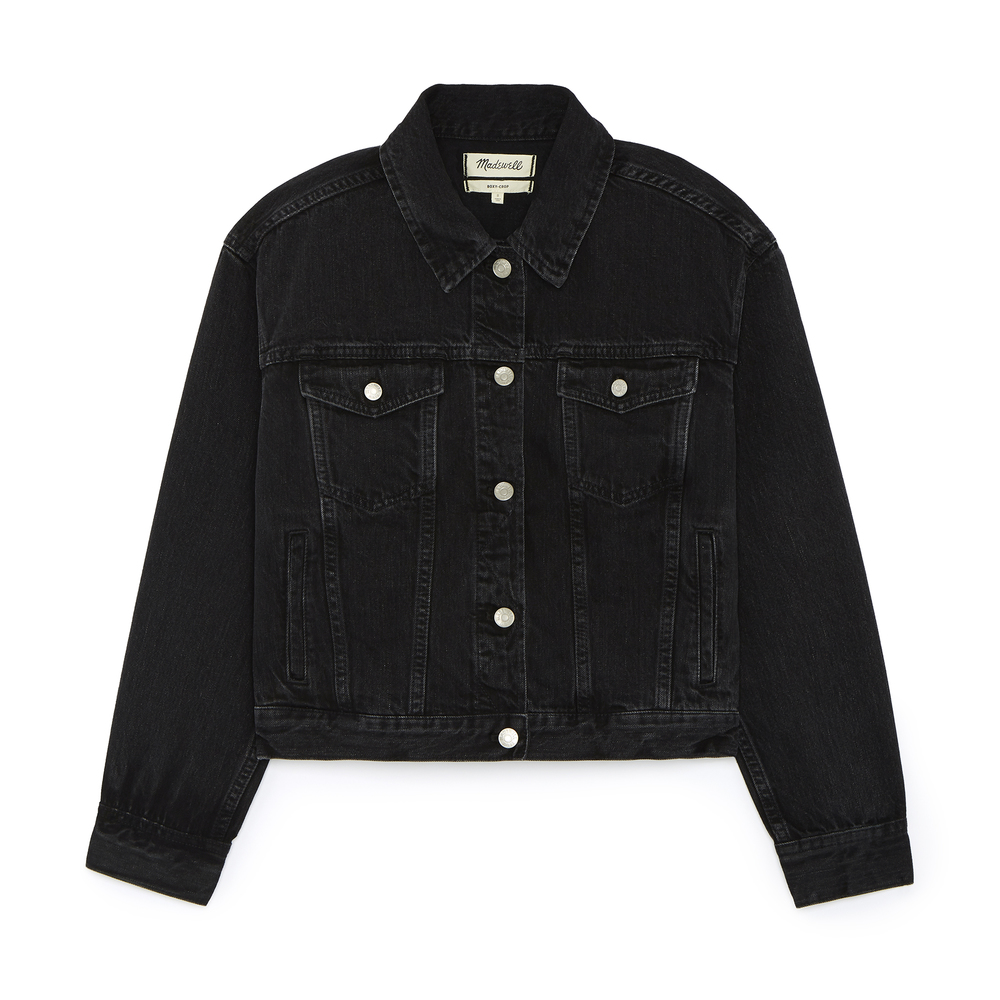 black crop jean jacket