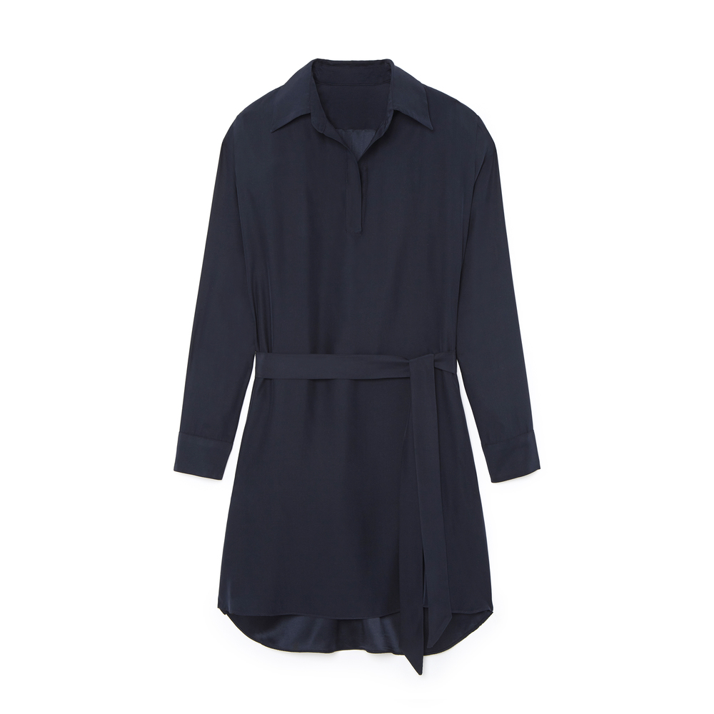 Pour Les Femmes Silk Shirt Dress | goop