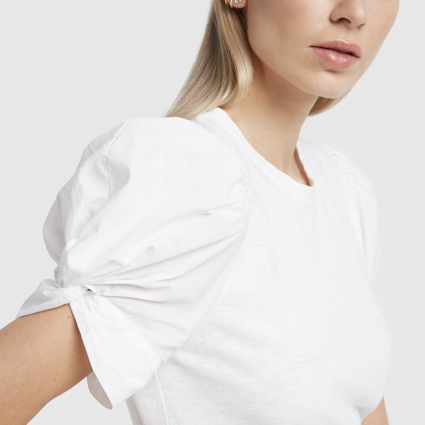 white puff sleeve shirt